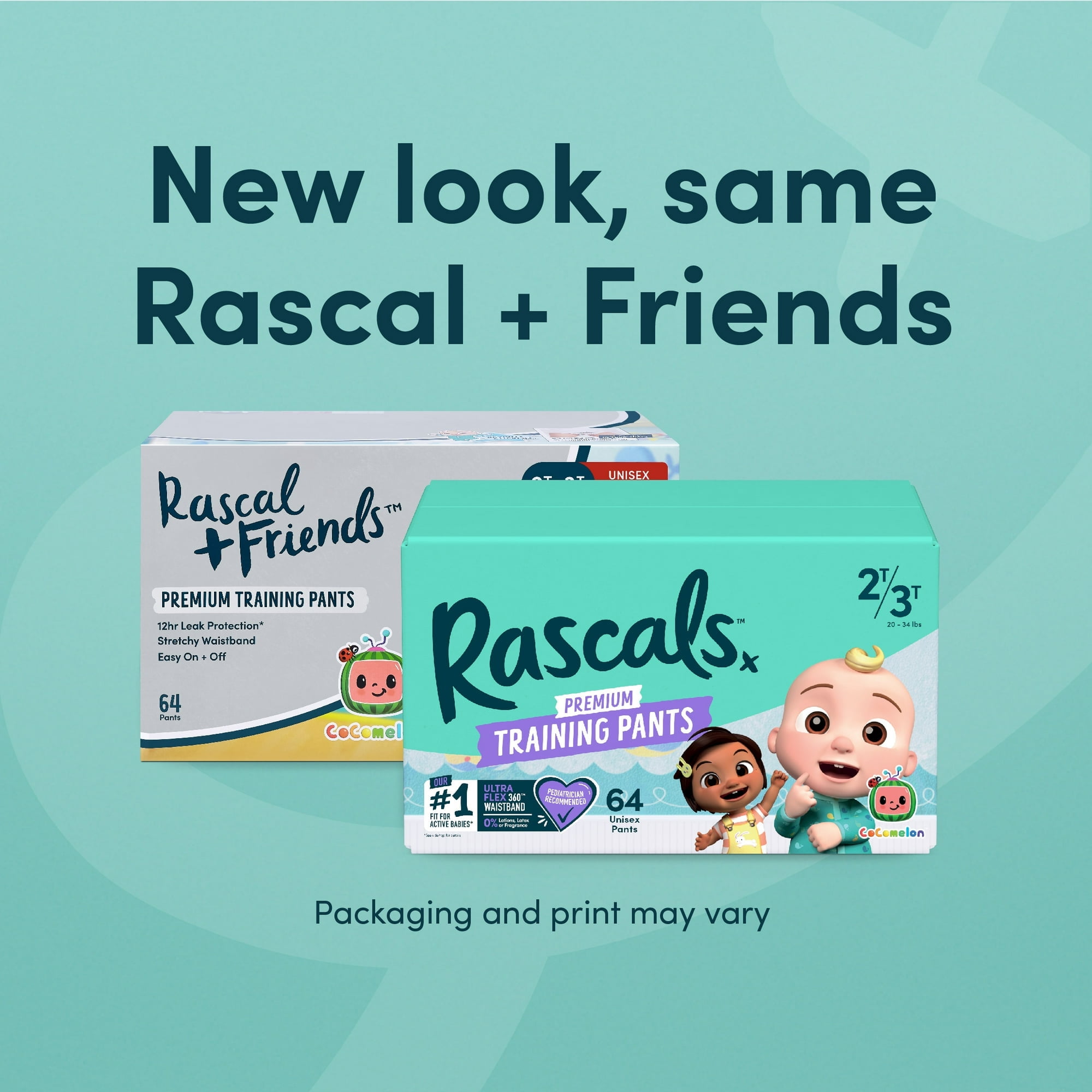 Rascal + Friends Training Pants Size 2T-3T 64 Count Rascals