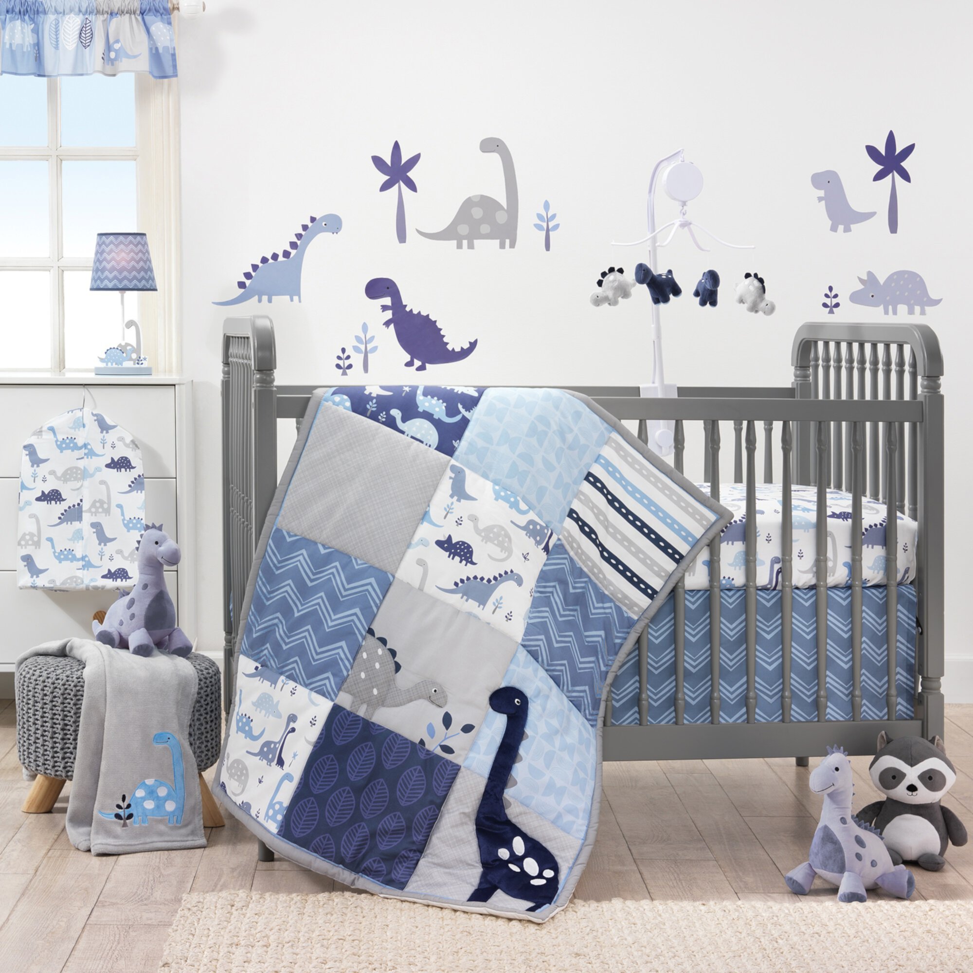 Bedtime Originals Roar Blue/Gray/White Dinosaur Baby Fitted Crib Sheet Bedtime Originals