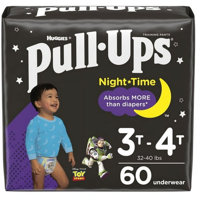 Pull-Ups Boys' Night-Time Potty Training Pants, 3T-4T, 60 Ct Pull-Ups