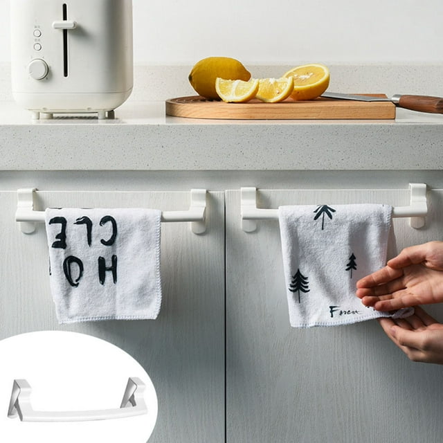 Seebayas Kitchen Non Perforated Storage Rack Cabinet Door Hook Dishcloth Storage Rack Bathroom Hanging Towel Rack Kitchen Accessories Clearance Grocery & Essentials Seebayas