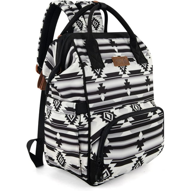 Aztec Backpack Organized Daypack Travel Baby Bag with Stroller Strap and Side Bottle Pockets Wrangler