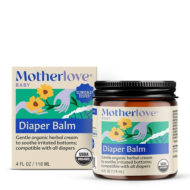 Motherlove Diaper Balm, Organic Herbal Diaper Cream, 4 Ounce Motherlove