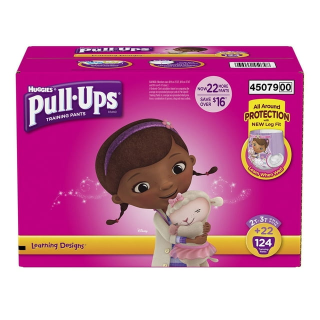 Huggies Pull Ups Training Pants For Girls Size 2T - 3T  Total 124  Count Huggies