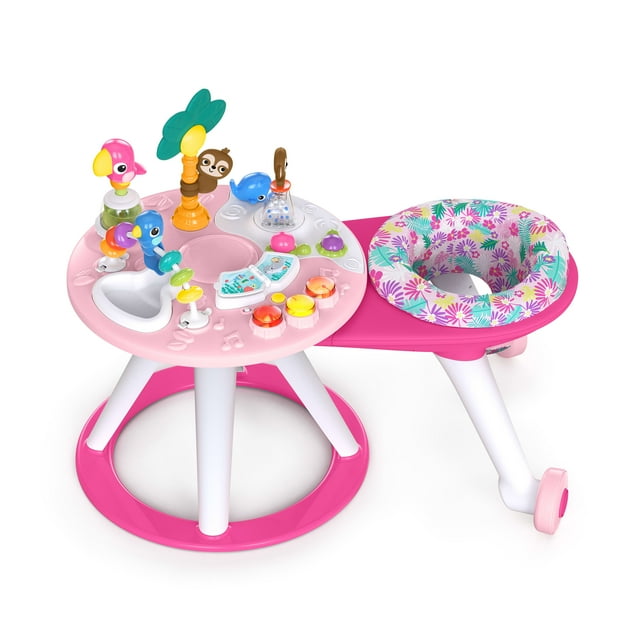 Bright Starts Around We Go 2-in-1 Walk-Around Baby Activity Center & Table, Tropic Coral, Age 6 Months+ Bright Starts