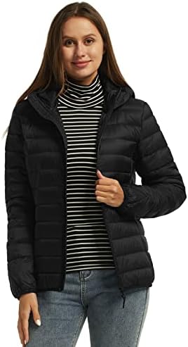 wantdo Women's Winter Down Jacket Black Large Women's Warm Coat Black XX-Large wantdo