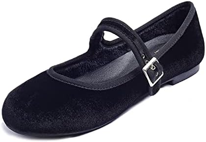 Женские Балетки FEVERSOLE Soft Cushion Extra Padded Comfort Round Toe с Металлической Пряжкой FEVERSOLE