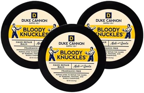 Duke Cannon Bloody Knuckles Hand Repair Balm - Unscented Moisturizer for Hardworking Hands | Lanolin Formula | Repair and Revitalize Dry, Cracked Skin | Travel Size - 2 Pack Duke Cannon Supply Co.