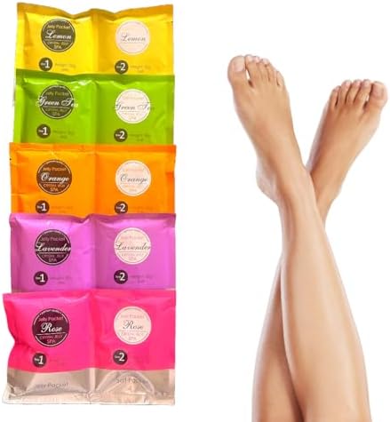 Jelly Pedicure Foot Soak Packets - 5Pcs Multi Pack Exfoliating Foot Spa Soak Including Orange, Lavender & More - Detoxifying Jelly Foot Soak for Pedicure - Moisturizing Foot Softening Soak - 5Pack Generic