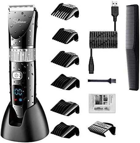 Hatteker Cordless Hair Trimmer Pro Hair Clippers Beard Trimmer for Men Haircut Kit Cordless USB Rechargeable Waterproof Hatteker