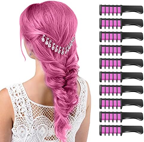 MSDADA Orange Hair Chalk for Girls - New Hair Chalk Comb Temporary Washable Hair Color Dye for Kids - DIY Makeup Birthday Party Halloween Christmas Gifts Toys for Girls Kids Age 6-8-10-12 Years Old Msdada