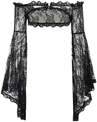 Goth Shrug Gothic Victorian Half Shirt Crop Top for Women Instobig