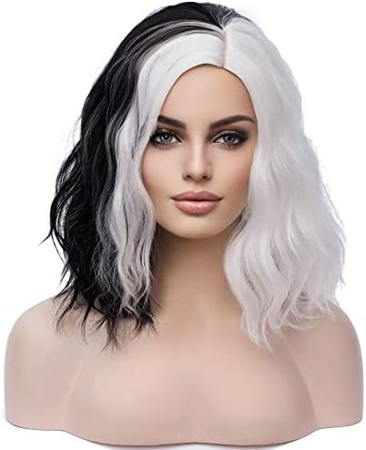 MAGQOO Orange Flame Fire Wig Side Part Short Curly Wavy Hair Wigs Synthetic Heat Resistant Cosplay Costume Party Wigs (Orange Ombre, Women Girls) Magqoo