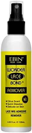 Wig Adhesive Remover Spray - Original 4.05oz/ 120ml | Remover Wig Glue Remover Fast Removes Double Sided Hair Extensions Tape Adhesive| Gentle on Skin | Mist Pump & Nozzle Cap, Fast & Safe Remover EBIN NEW YORK
