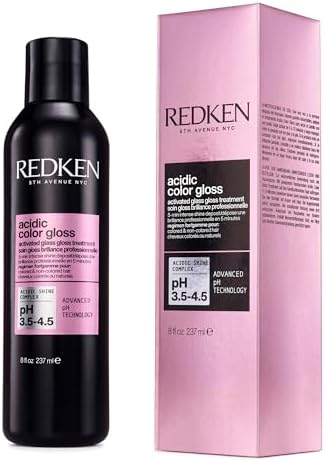 Redken Acidic Color Gloss Activated Glass Gloss Treatment | Rinse Out Hair Gloss | With Apricot Oil for Deep Conditioning | Add Intense Shine for up to Three Days | Safe for Color-Treated Hair Redken