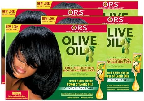 ORS Olive Oil Built-In Protection Full Application No-Lye Hair Relaxer Normal Strength (4) ORS