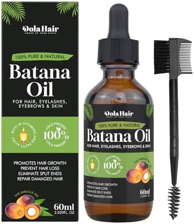 Batana Oil for Hair Growth Organics 100% Natural Pure Batana Hair Oil Batana Oil Nourishes Damaged Hair to Prevent Hair Loss Natural Hair Growth Oil and Conditioner Batana Hair Oil 2.02 Fl Oz Dolahair