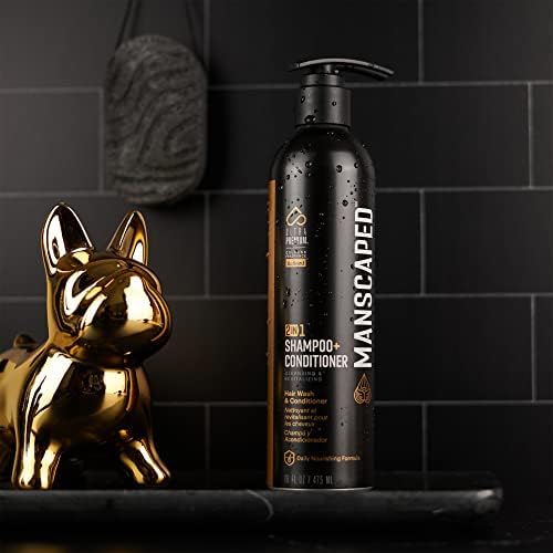 MANSCAPED® 2 In 1 Shampoo & Conditioner, UltraPremium Formula Infused with Sea Kelp, Coconut Water, Aloe for Nourishing and Hydrating Hair (16 oz) Manscaped