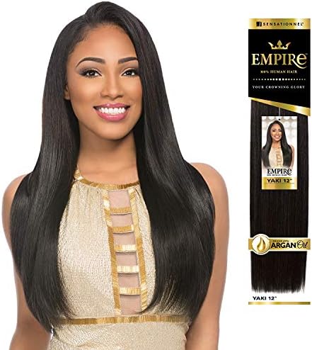 Sensationnel Empire yaki weave hair - Empire straight human hair yaki texture hair for weaving and sew in styles - Empire yaki 1 pack (8 inch, 613 BLONDE) Sensationnel