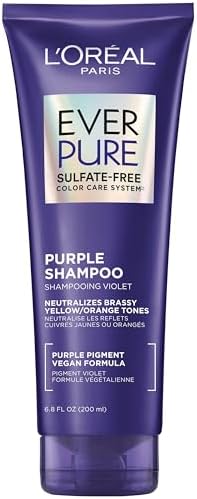 L’Oreal Paris Sulfate Free Brass Toning Purple Shampoo for Blonde, Bleached, Silver, or Brown Highlighted Hair, EverPure, 6.8 Fl Oz (Packaging May Vary) L'Oréal Paris