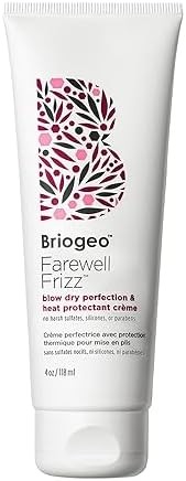 Briogeo Farewell Frizz Blow Dry Perfection & Heat Protectant Crème, Anti Frizz Hair Product with Argan Oil for Styling, Silicone-free, Heat Protectant, Smooths Hair, Vegan, Cruelty-Free Briogeo