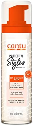 Cantu Protective Styles by Angela Set & Refresh Foam with Apple Cider Vinegar & Aloe, 8 Ounce Cantu