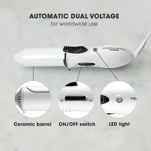 Мини утюжок для волос 2-в-1 с керамическим покрытием, 1 дюйм, нагрев за 30 секунд, для путешествий Conair