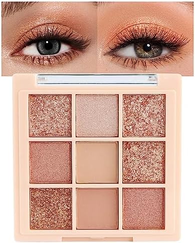 16 Colors Nude Pink Colorful Eye Shadow Makeup Pallet,High Pigmented Rainbow Matte Shimmer Glitter Eyeshadow Makeup Pallet Gift Kit,Long Lasting Waterproof Blendable Natural Eye Shadow Powder CAKAILA