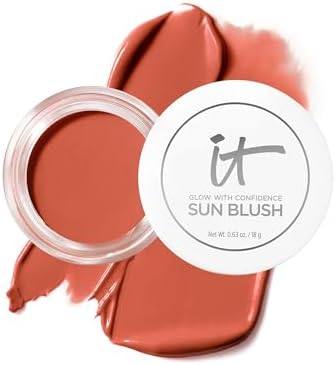 IT Cosmetics Glow with Confidence Sun Cream Blush - Blendable & Buildable Blush + Bronzer for a Pop of Sun-Blushed Color - 24HR Hydration with Hyaluronic Acid, Peptides & Vitamin E- 0.63 oz IT Cosmetics