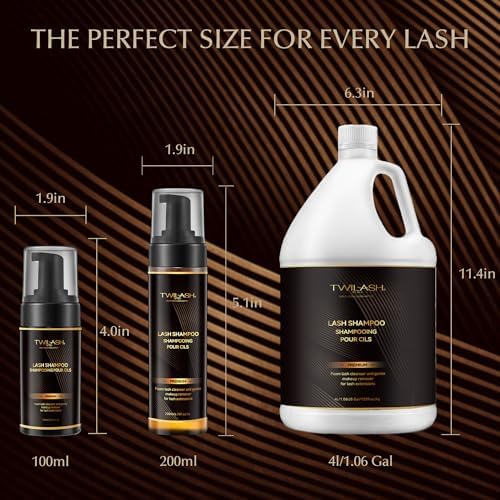 Lash Shampoo Bulk 1 Liter/33.8 fl. oz. High-Purity Eyelash Cleanser, Safe Makeup Remover, Non-irritating or Burning Eyelid Foaming Cleanser for Professional Salon and Home Use TWILASH BY DLY