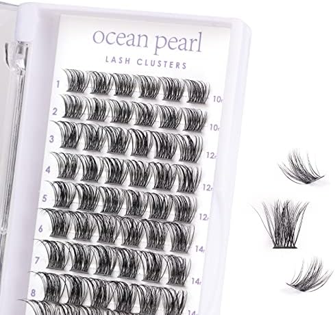 Lash Clusters 120 Pcs Individual Lashes 30D Wispy Lash Extension Natural Cluster Lashes DIY Eyelash Extensions 10-16mm Length Mix Soft for Makeup at Home (30D-0.07-10-16MIX) Ocean Pearl