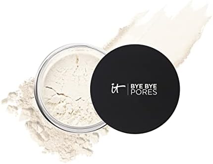 IT Cosmetics Bye Bye Pores – Poreless Finish Loose Setting Powder Makeup – Translucent Blurring Powder for All Skin Tones – Face Powder with Peptides, Silk, Collagen & Antioxidants – 0.23 oz IT Cosmetics