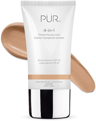 PÜR Beauty 4-in-1 Tinted Moisturizer With SPF 20 - Hydrating Face Moisturizer, Primer, & Foundation With Shea Butter, Aloe Vera & Vitamin B3 - Vegan Friendly - Free of Paraben, Gluten & BPA PUR MINERALS