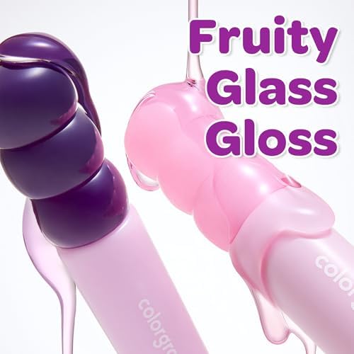 COLORGRAM Fruity Glass Tint 14 Sulky Lychee, Long-Lasting Glossy Lip Tint, Korean Beauty Lip Gloss Tint, Geek Nude Series Colorgram