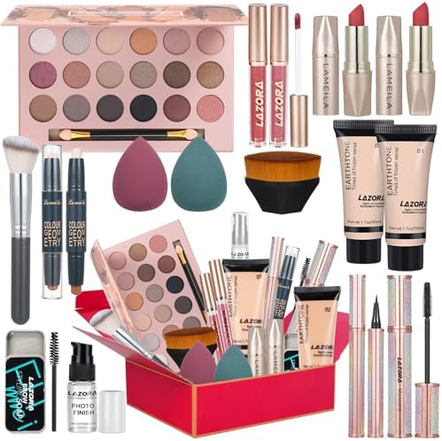 All in One Makeup Kit for Women Full Kit Makeup Gift Set for Women & Girls Makeup Sets for Teens Girls 18Color Eyeshadow Palette Lipstick Eyebrow Pencil Makeup Set for Women Girls Teens Venshun