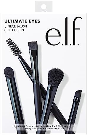 e.l.f. Ultimate Eyes 5 Piece Brush Collection, Makeup Brushes For Eyeliner, Eyeshadow, Brows & more, Vegan & Cruelty-Free E.l.f.