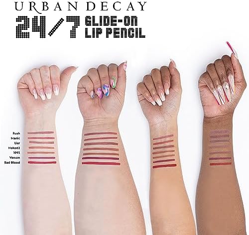 Urban Decay 24/7 Glide-On Waterproof Lip Pencil, Smudge-Proof, Longwearing Lip Liner, Smooth & Creamy Colors, Moisturizing Formula with Vitamin E, Prevents Lip Color from Feathering - 0.04 oz Urban Decay