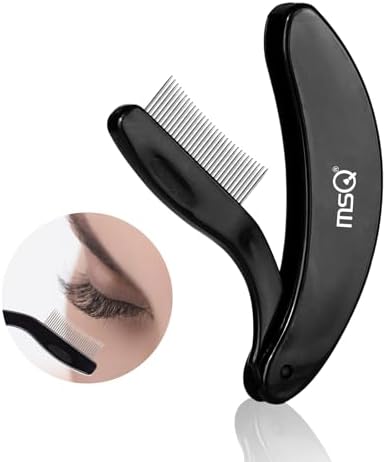 Eyelash Comb MSQ Eyelash Separator Tool Eyelash Comb Separator Folding Eyelash Brush Separator Lash Comb for Eyelash Makeup Brush (Black) Msq