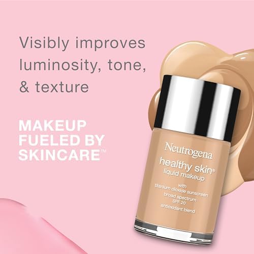 Neutrogena Healthy Skin Liquid Makeup Foundation, Broad Spectrum SPF 20 Sunscreen, Lightweight & Flawless Coverage Foundation with Antioxidant Vitamin E & Feverfew, Classic Ivory, 1 fl. oz Neutrogena