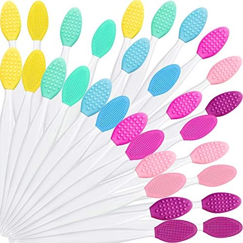 Silicone Exfoliating Lip Brush Double Sided Silicone Lip Brush Soft Cleaning Lip Exfoliator Brush Beauty Tool for Smoother Skin and Fuller Lip Appearance, 6 Colors Patelai