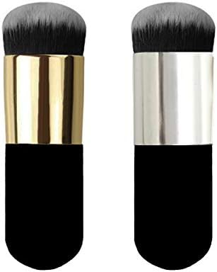 2 Pieces Foundation Brush, Chubby Makeup Brush, Suit For Blending Liquid, Cream or Flawless Powder Cosmetics(Golden & Pink) Aft90