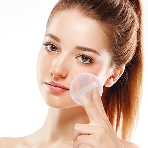 WLLHYF 24Pcs Powder Puff Cotton Round Makeup Puff Pads with Strap Face Powder Puffs for Loose and Foundation Cosmetics Sponge Powder Puffs WLLHYF