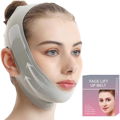 Face Lift Mask, Reusable Face Tape, 2024 New V-Wire Lift Mask, Double Chin Lift Bandage, V-Mask Sagging, Ice Silk Breathable Face Lift for Men and Women, Green, 6.45×1.18×4.72 Inch Generic