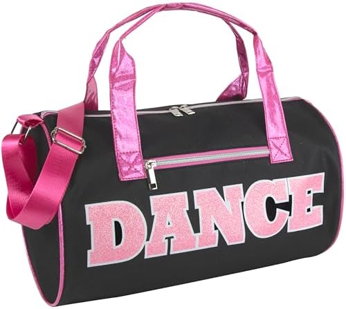 Дорожная сумка MADISON & DAKOTA Dance Duffle для танцоров, девочек, подростков и студентов-спортсменов (Черно-розовая) MADISON & DAKOTA