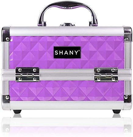 SHANY Chic Makeup Train Case Cosmetic Box Portable Makeup Case Cosmetics Beauty Organizer Jewelry storage with Locks, Multi trays Makeup Storage Box with Makeup Mirror - Twilight Shany