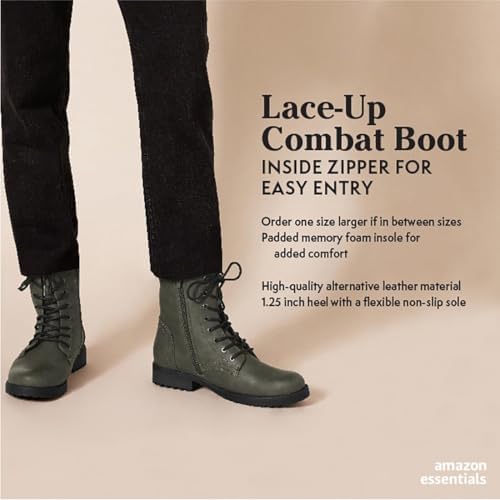 Женские Ботильоны и ботинки до щиколотки Amazon Essentials Lace-Up Combat Boot Amazon Essentials