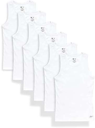 Reebok Girls' Tank Tops - 3 or 6 Pack White Breathable A-Shirt Undershirts - Soft Sleeveless Tank Top for Girls (Sizes:2T-16) Reebok