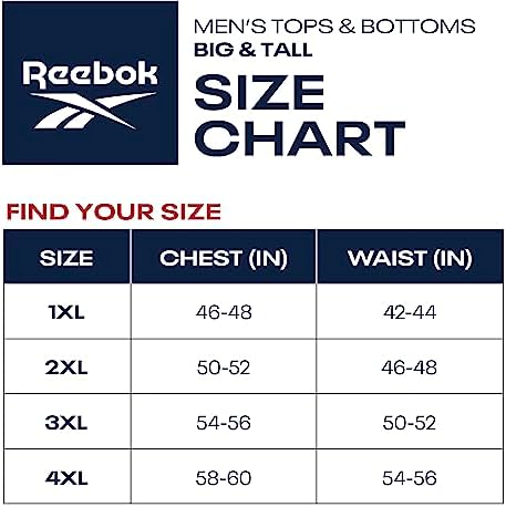 Reebok Men’s Boxer Briefs – 3 Pack Long Leg Soft Performance Boxer for Men - Big and Tall Men Underwear Pack (2XL – 4XL) Reebok