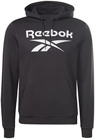 Мужское худи Reebok с крупным логотипом, черного цвета, размер L Reebok