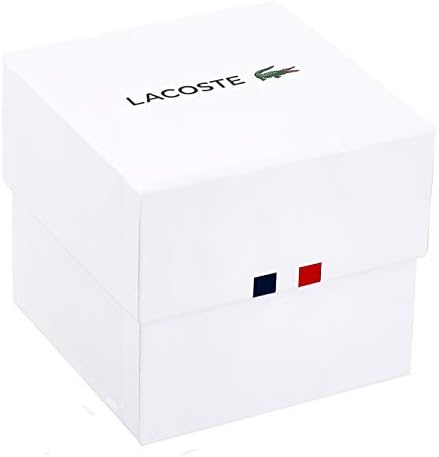 Мужские кварцевые часы с корпусом из TR90 и красным резиновым ремешком Lacoste