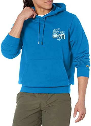 Lacoste Mens Long Sleeve Lacoste Print Hooded Sweatshirt Lacoste